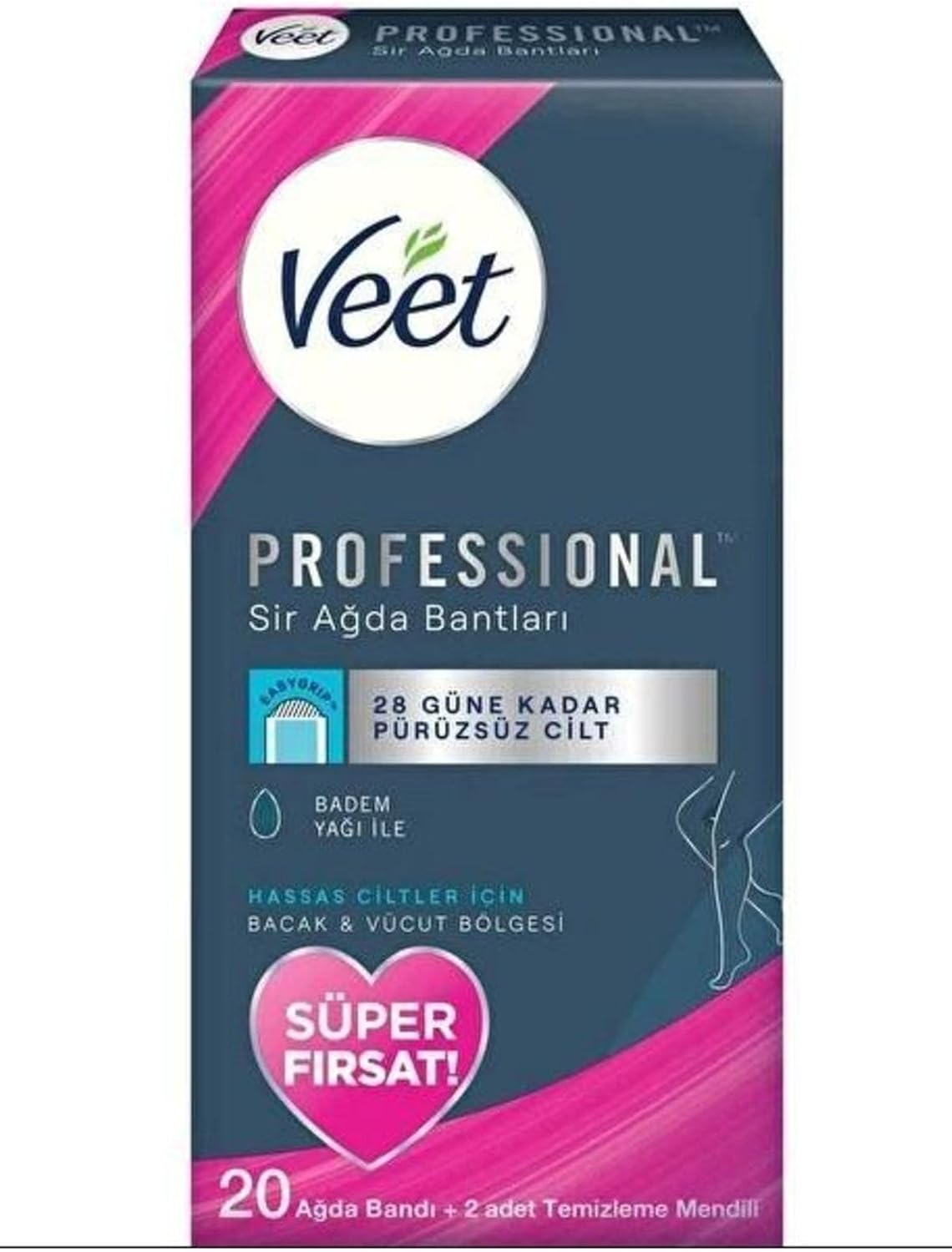 Hassas Ciltler için Veet Pro Sır Ağda Bandı 20li