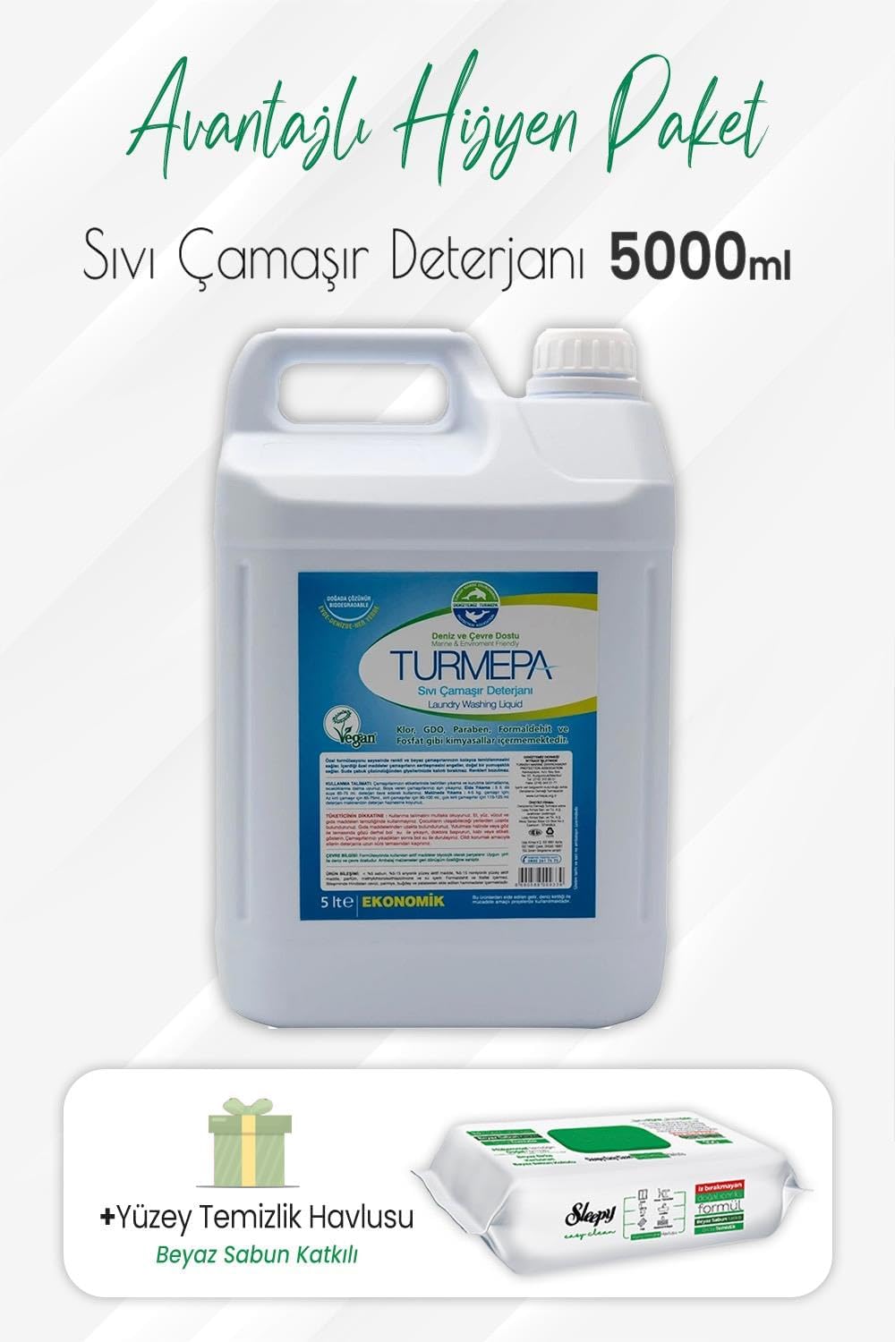 Sıvı Çamaşır Deterjanı 5 Litre ve Yüzey Temizlik 100' lü