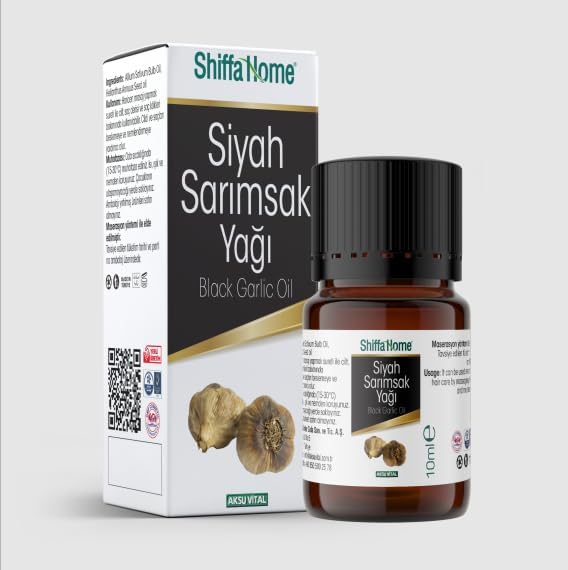 Shiffa Siyah Sarımsak Yağı 10 ml – Doğal Saç ve Cilt Bakımı Yağı, SCS Yöntemiyle Elde Edilen Saf Sarımsak Yağı