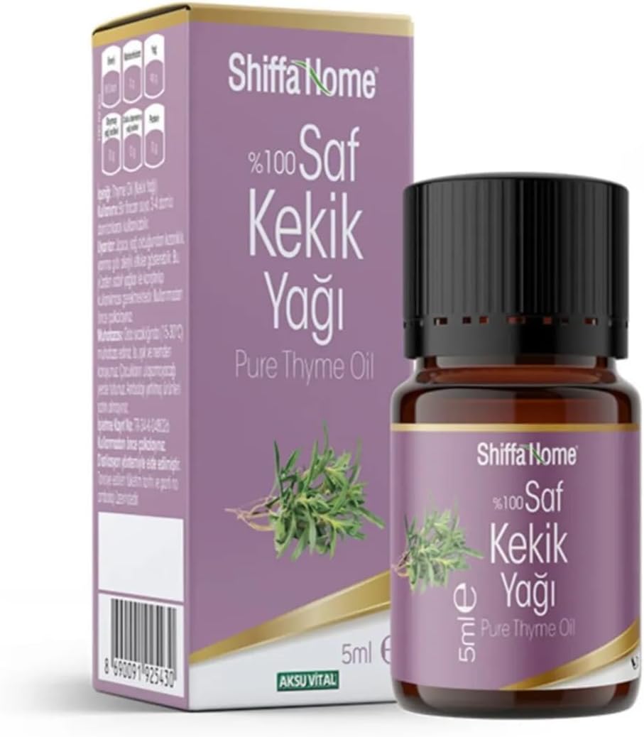 Shiffa Kekik Yağı 5 ml –%100 Saf İçilebilir Uçucu Yağ – Antiseptik, Doğal Bağışıklık Desteği ve Sindirimi Destekler – Soğuk Buhurdanlık ve Cilt Bakımına Uygun