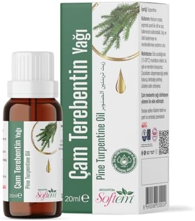 Softem Çam Terebentin Yağı 20 Ml | Doğal Uçucu Yağ ile Saç ve Cilt Bakımı | Saç Dökülmesine Karşı Destek, Şampuana Eklenebilir, Ferahlatıcı Etki, Distilasyonla Elde Edilmiş