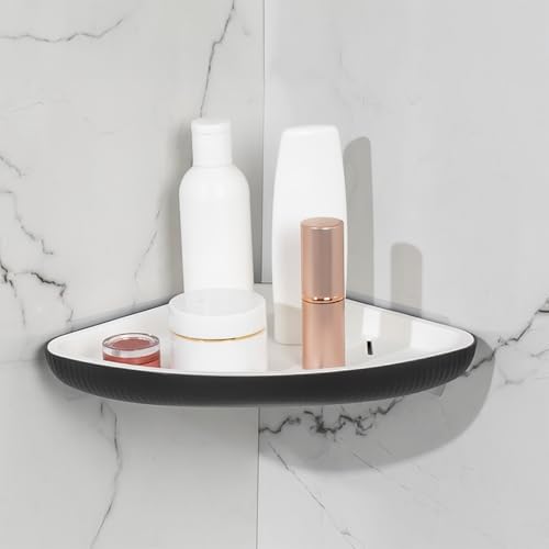 Alternative view of 0447 İstiridye Banyo Köşe Rafı - Paslanmaz Yapışkanlı Duş Rafı Banyo Düzenleyici Organizer - Siyah