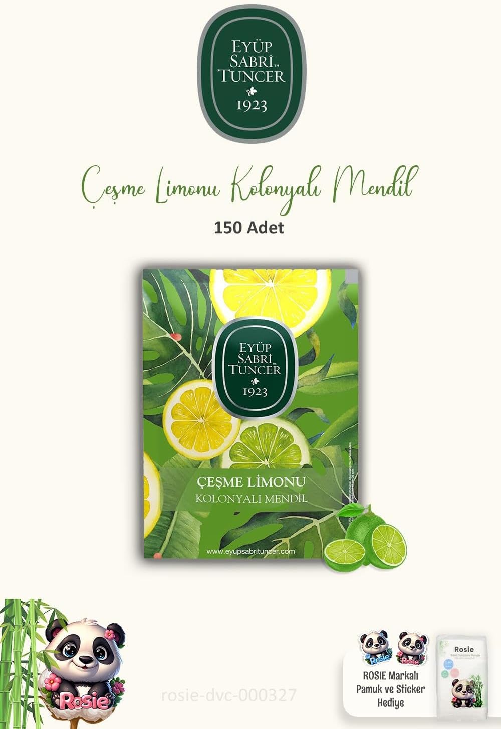 Alternative view of Kolonyalı Mendil 3 Paket 50'li Çeşme Limonu ve Pamuk ROSIE
