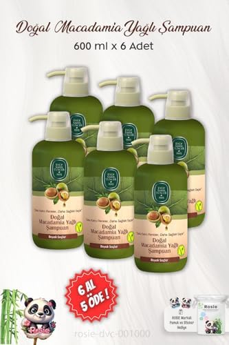 6 AL 5 ÖDE Doğal Macadamia Yağlı Şampuan 600 ml ve ROSIE