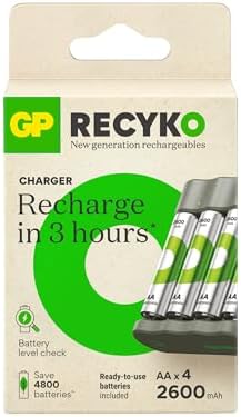 GP B441 USB Pil Şarj Cihazı 4 Adet 2600mAh AA Kalem Pilli Set