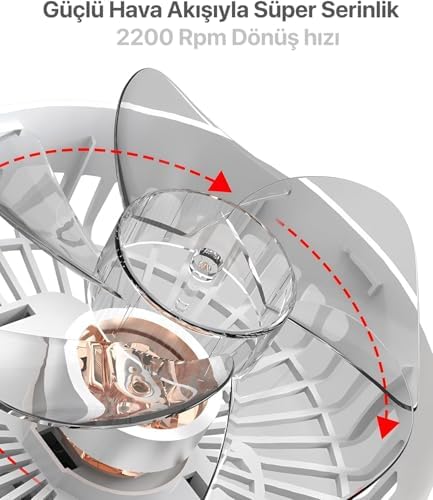 Alternative view of Sıkıştırmalı Şarj Edilebilir 3 Kademe Taşınabilir Kıskaçlı Mini Fan Sessiz Vantilatör Soğutma