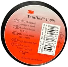 Alternative view of 3M Temflex 1300E Elektrik İzolasyon Bandı Siyah – 10'lu Paket | 18 mm x 9,15 m | PVC Kablo Bandı | 600V Dayanıklı, Esnek ve Güçlü Yapışkanlı Elektrik Bandı
