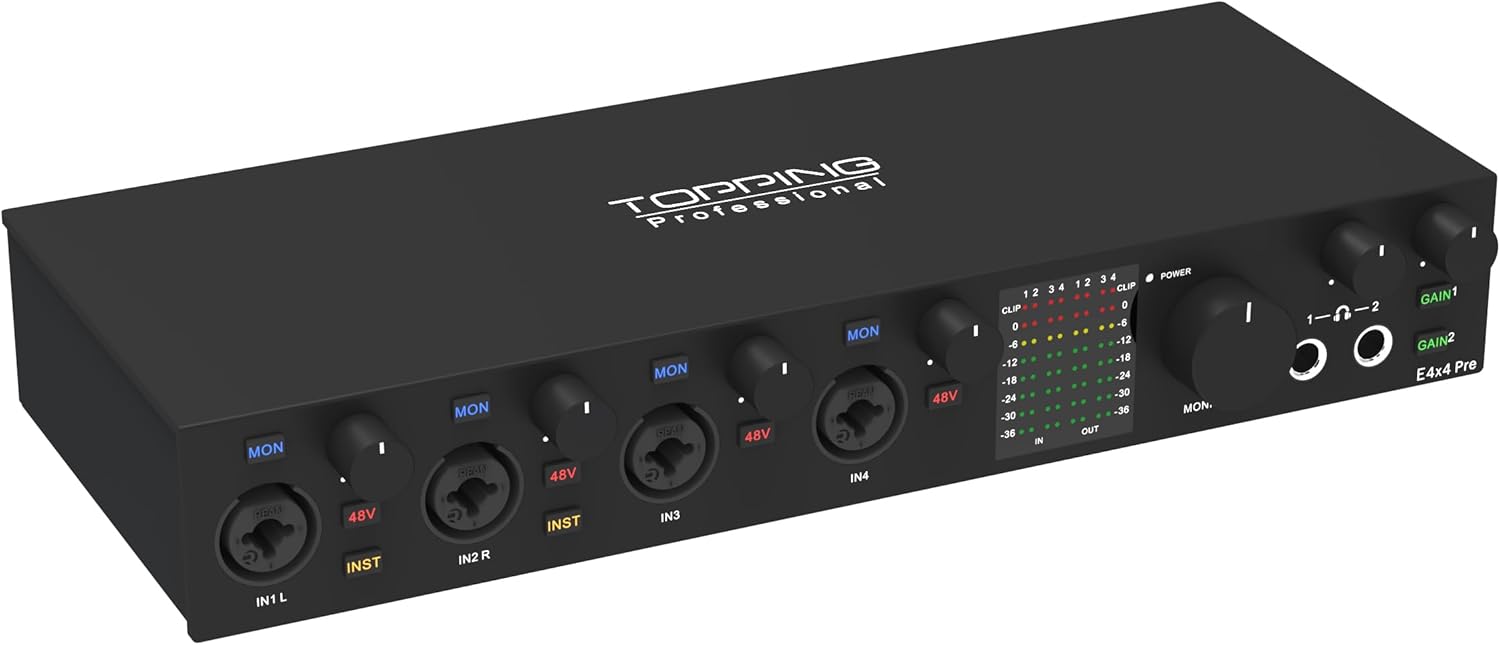 Alternative view of Professional E4X4 Pre | Yüksek Kalite USB-C Ses Kartı: 4-Giriş/4-Çıkış 24Bit/192kHz, 8...600ohm arası kulaklıklara kadar kullanılabilir. (PC/MAC)