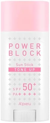 A'PIEU Ton Eşitleyici Aydınlatıcı Stick Güneş Koruyucu Power Block Tone Up Sunstick SPF50 Pa