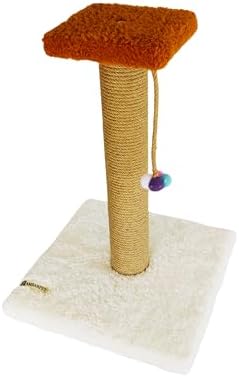 Tek Katlı Stepli Beyaz Kedi Tırmalama Tahtası