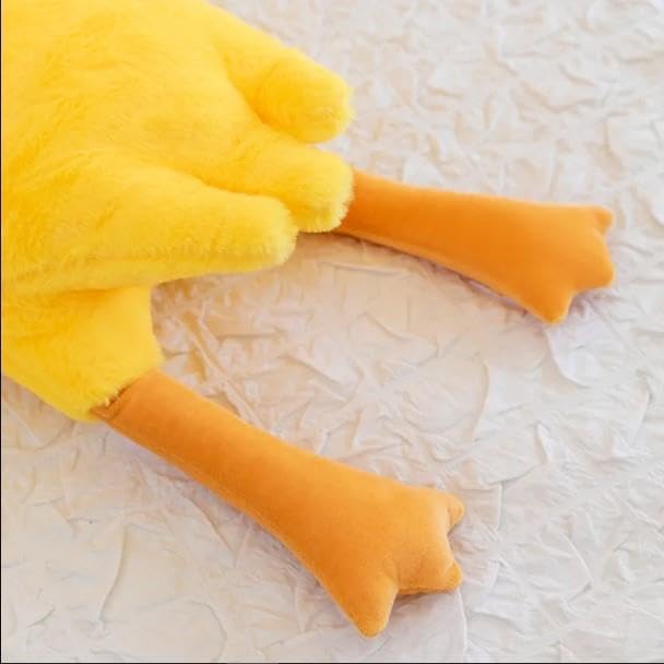 Sevimli Peluş Uyku Arkadaşım Kaz 75 cm- Uçan Kaz Morton Uyku Yastığı Sarı