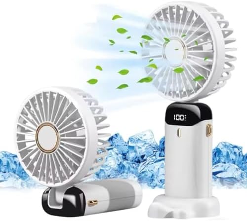 Aet Mini Klima 5 Kademeli Şarjlı Taşınabilir Dijital Led Göstergeli El Fanı Vantilatör - Beyaz