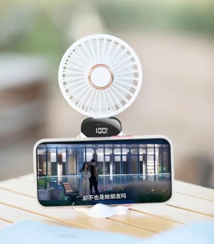 Alternative view of Aet Mini Klima 5 Kademeli Şarjlı Taşınabilir Dijital Led Göstergeli El Fanı Vantilatör - Beyaz