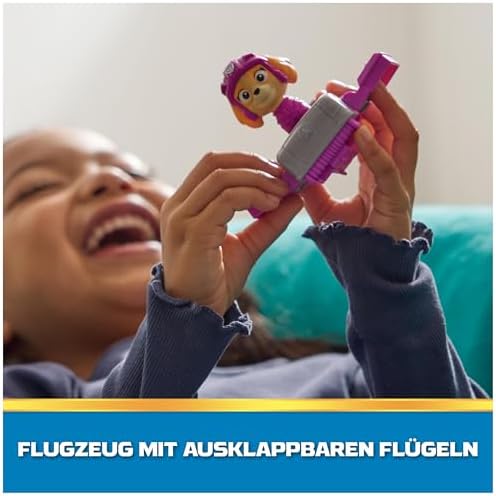 PAW PATROL, Action Pup, katlanabilir kanatlı mini kurtarma uçaklı oyun figürü, 3 yaşından büyük çocuklar için oyuncak