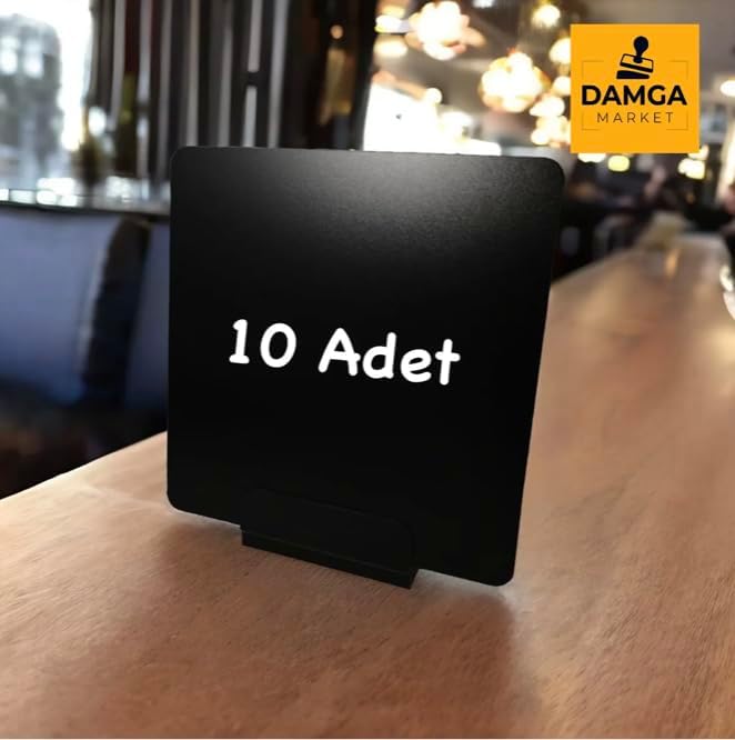 PVC Fiyat Etiket Tutucu, Standlı Yazılıp Silinebilir Siyah Fiyat Etiketi Seti - 10 Adet