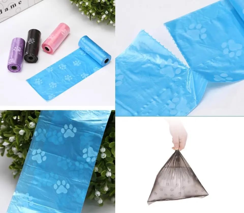 Köpek Kaka Poşeti, 8 Rulo Kaka Torbası, Dental Pamuk Oyun Halatı Hediye, Kokusuz, Dışkı Torbası, Halat Küçük Irklara Uygundur,120 Parça Poşet İçerir