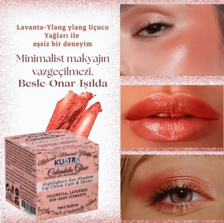 Alternative view of Calendula Glow Doğal İçerikli Nemlendirici - Antioksidan Işıltı Veren Balm (Highlighter-Göz Farı-Allık-Ruj) 7ml