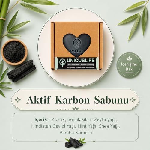 Alternative view of Unicuslife% 100 Saf Aktif Karbon Sabunu Katkısız El Yapımı (İçeriğinebak) 100 gr