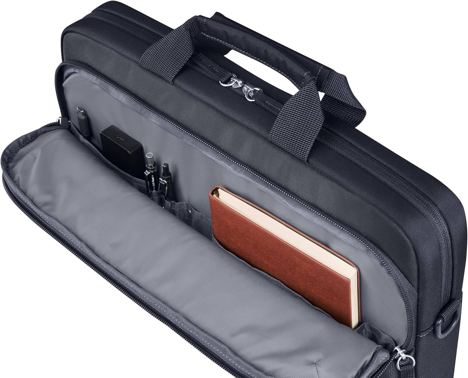 HP 14" Laptop Çantası, 600D Geri Dönüşümlü Polyester, 9L, Dolgulu Bölme, Su Geçirmez, Çıkarılabilir Omuz Askısı, Gri