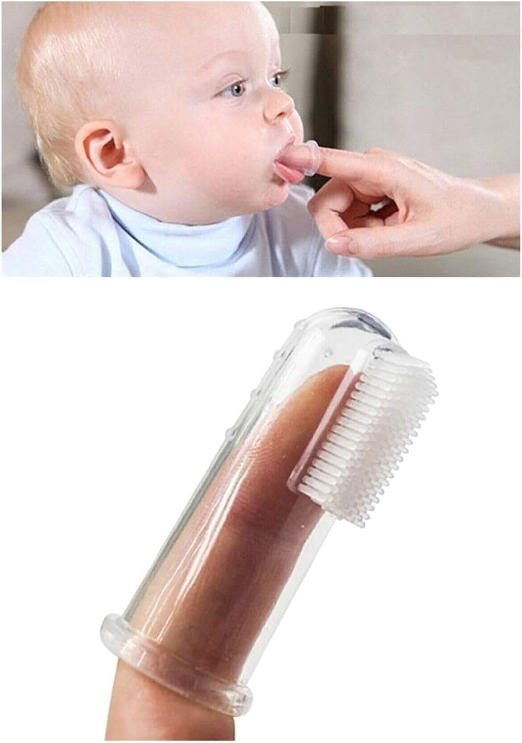 Alternative view of 0-3 Yaş Yumuşak Silikon Bebek Damak Diş Kaşıyıcı Parmak Diş Fırçası Bebek Diş Fırçası Finger Brush