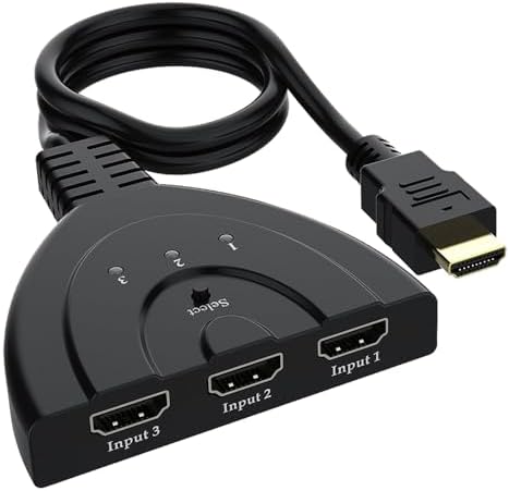 HDMI Toplayıcı Switch 3 in 1 Port 30 cm Kablo, 3 Giriş 1 Çıkış, HDCP Geçişini Destekler