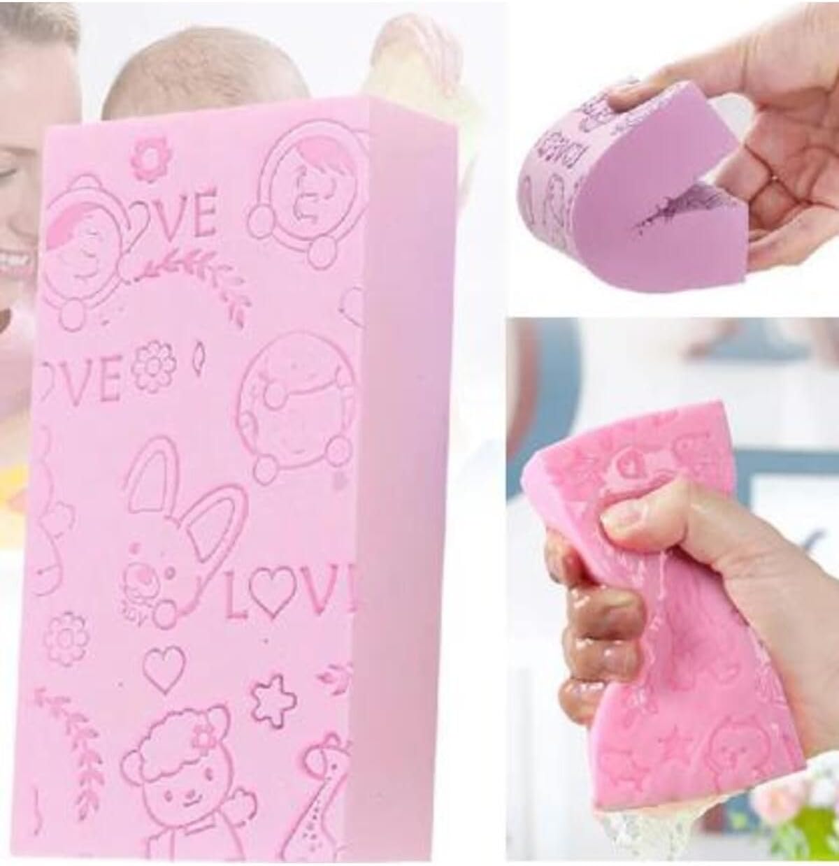 Alternative view of Sihirli Sünger Banyo Peeling Ölü Deri Temizleme Süngeri Duş Bakım Yumuşak Lif Çok Amaçlı Sünger