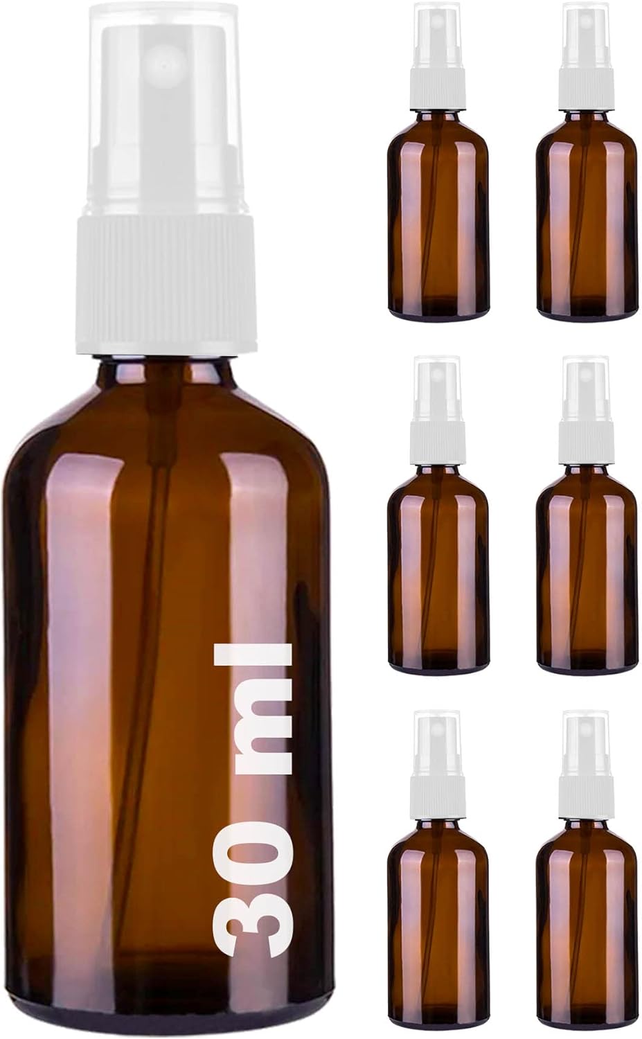 Alternative view of 30 ml Beyaz Spreyli Cam Şişe 30 cc Sızdırmaz Kapaklı Fısfıs Kahverengi Cam Şişe 6 Adet
