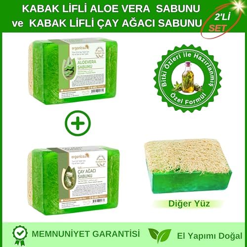 Alternative view of 2'li Set Doğal Kabak Lifli Aloe Sabunu ve Kabak Lifli Çay Ağacı Sabunu