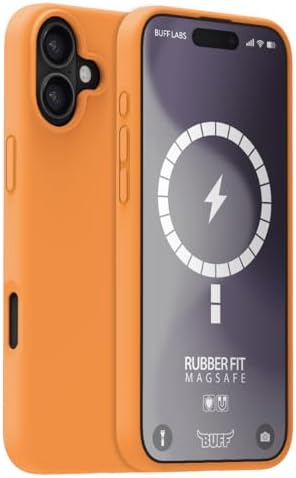 Alternative view of LABS 16 Plus ile Uyumlu Destekli Rubber Fit Silikon Kılıf, Yumuşak, Kablosuz Şarj, Tam Koruma (Orange Sorbet)