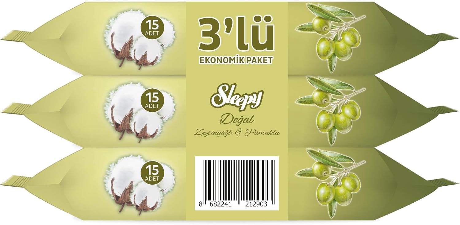 Alternative view of Pamuk Zeytin Cep Mendili 3x15 (45 Yaprak)
