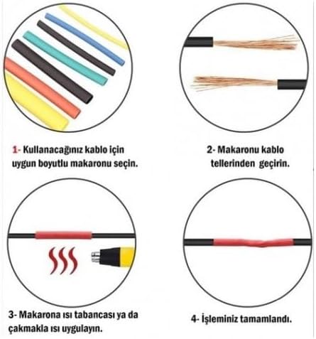A1 560 Parça Isıyla Daralan Makaron Kablo Koruyucu, Elektrik Kablosu Dayanıklı Koruyucu Set Kutulu