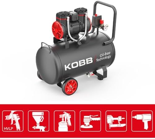 KBK50S 2.0HP 50Lt 8Bar Yağsız Sessiz Taşınabilir Hava Kompresörü