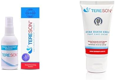 Tereson El,Ayak ve Koltuk Altı Terleme Düzenleyici Solüsyon 50 mL ve Tereson Koku Karşıtı Ayak Bakım Kremi 50 Ml (gümüş Iyon Korumalı)