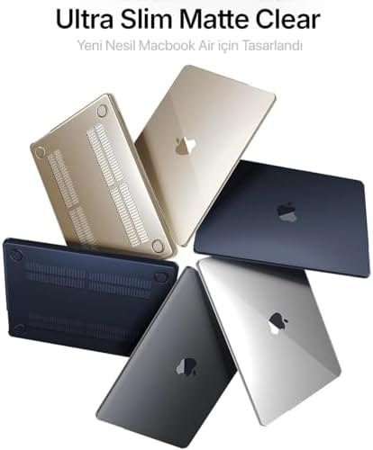 Alternative view of MacBook Air 15,3 ile Uyumlu M5 (A3448) M4 (A3241) M3 (A3114) M2 (A2941) Polikarbonat Sert Koruyucu Çizilme ve Darbe Önleyici Kılıf (Mat-Şeffaf, 15 inç 2023-2026)