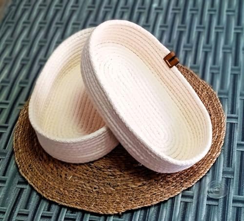2'Lİ OVAL SEPET 15 * 25CM KREM EV HASIR JÜT ÇOK AMAÇLI HAVLU DÜZENLEYİCİ ORGANİZER