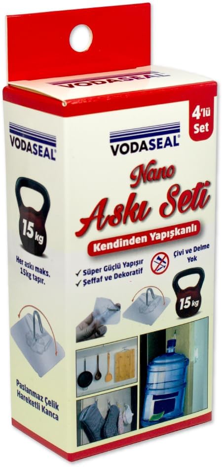 Alternative view of Askı Seti, Kendinden Yapışkanlı, Süper Güçlü Yapıştırıcı, 15 kg Ağırlık Kapasiteli, 4'lü Set