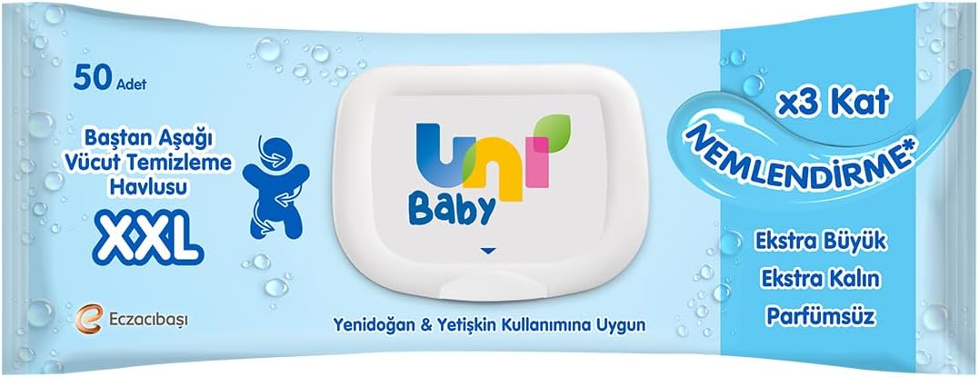 Uni Baby Vücut Temizleme Havlusu XXL 50 Yaprak