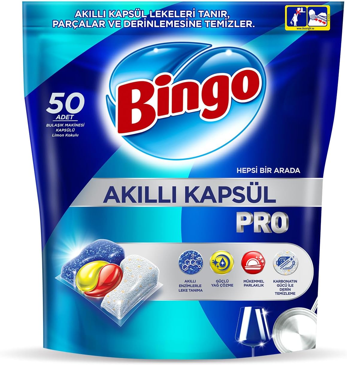 Alternative view of Bingo Akıllı Kapsül Pro Bulaşık Makinesi Deterjanı Tableti 50'li