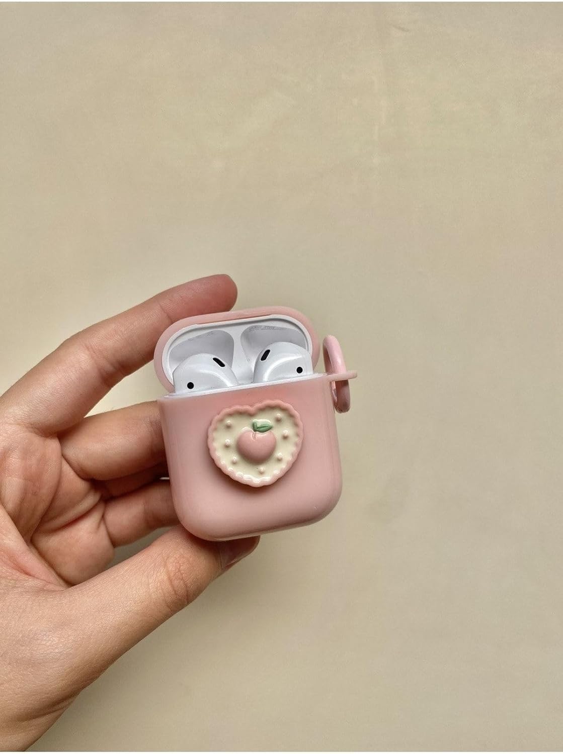 Alternative view of (4486) Toz Pembe Kalpli Kulaklık Kılıfı 2. Nesil ile uyumlu