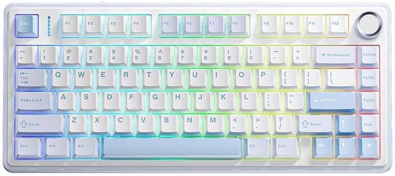 Aula F75 Mekanik RGB TKL Gray Switch Kablosuz Makrolu Hot Swap Klavye Buz Mavisi