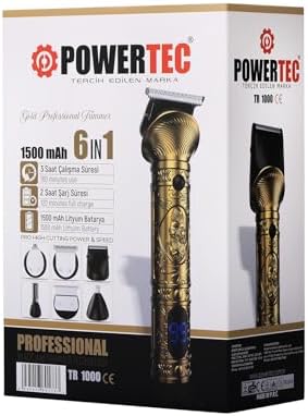 POWERTEC TR-1000 6 Başlıklı Tıraş Makinesi Vücut Bakım Seti