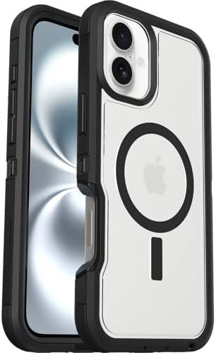 Series XT 16 Plus Uyumlu MagSafe Kılıf, Darbeye Karşı Koruyucu Kılıf, Şeffaf/Siyah