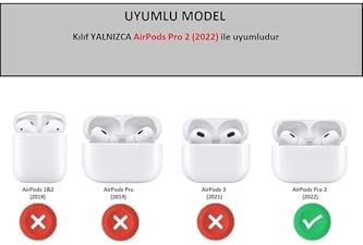 Alternative view of (3669) Kalp-Kahve Süslü Kalp Desenli Askılı Silikon Kulaklık Kılıfı Pro 2 ile uyumlu