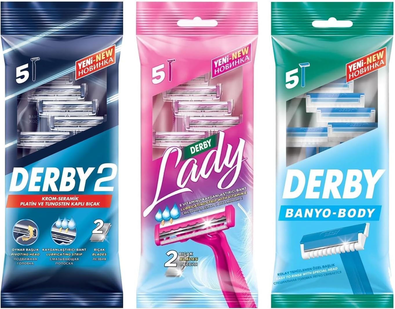 Alternative view of Tıraş Bıçağı 3'lü Paket, Platin Kaplı, Banyo-Body ve Lady
