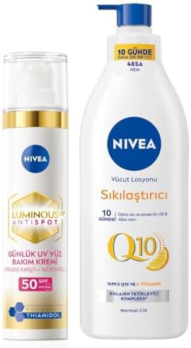Luminous630 Thiamidol Etkili Leke Karşıtı Gündüz Yüz Bakım Kremi 40ml ve Q10 Sıkılaştırıcı C Vitamini Vücut Losyonu 400ml