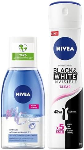 Çift Fazlı Göz Makyaj Temizleyici 125ml ve Kadın Sprey Deodorant & Invisible Clear 150ml