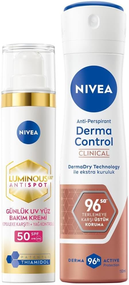 Luminous630 Thiamidol Etkili Leke Karşıtı Gündüz Yüz Bakım Kremi 40ml ve Sprey Deodorant Derma Control Clinical 150ml