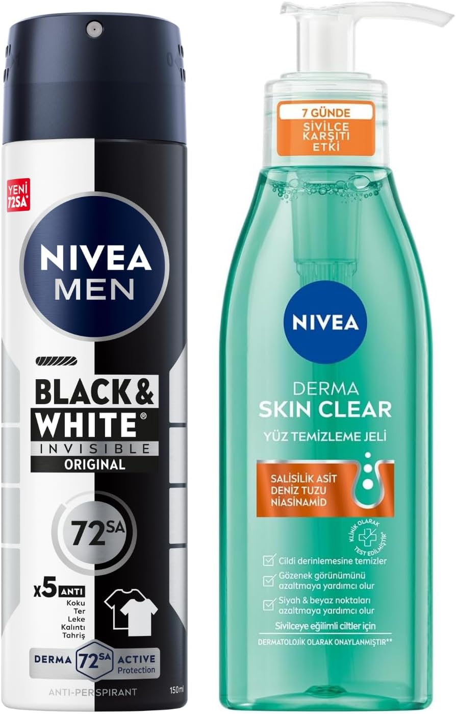 Alternative view of Derma Skin Clear Sivilce Karşıtı Yüz Temizleme Jeli 150ml, Erkek Sprey Deodorant & 150ml,Bakım Seti