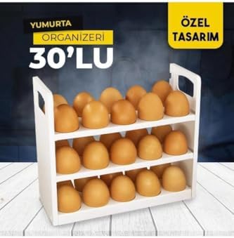 Alternative view of Life 3 Katlı 30 Bölmeli Buzdolabı İçi Yumurtalık Organizeri Plastik Beyaz MIT1094