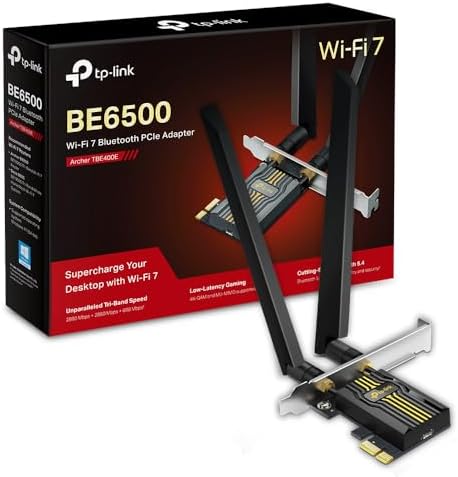 Alternative view of Archer TBE400E | BE6500 Wi-Fi 7 PCIe Adaptör | Bluetooth 5.4 | Üç Bant 2882 + 2882 + 688 Mbps | Çift Anten | WPA3 Güvenlik | OFDMA & MU-MIMO | Windows 11 64-bit Uyumluluk